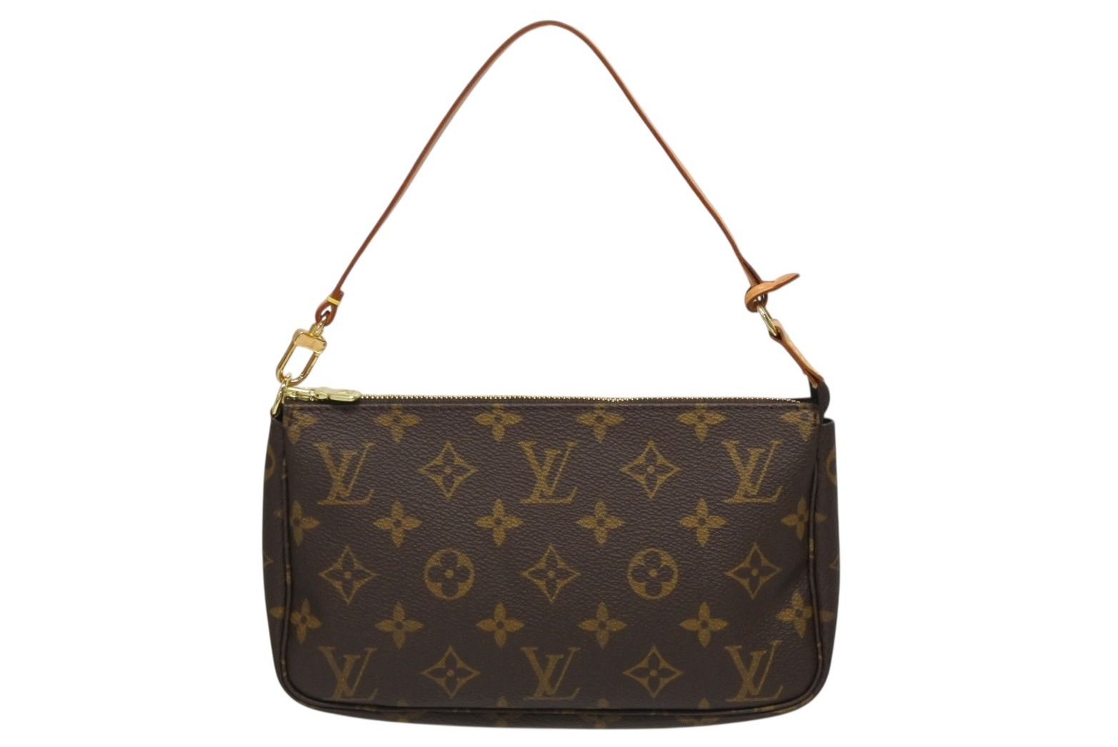LOUIS VUITTON ルイヴィトン ポシェット アクセソワール アクセサリーポーチ M 51980 モノグラム ブラウン レザー PVC 4 b 011279