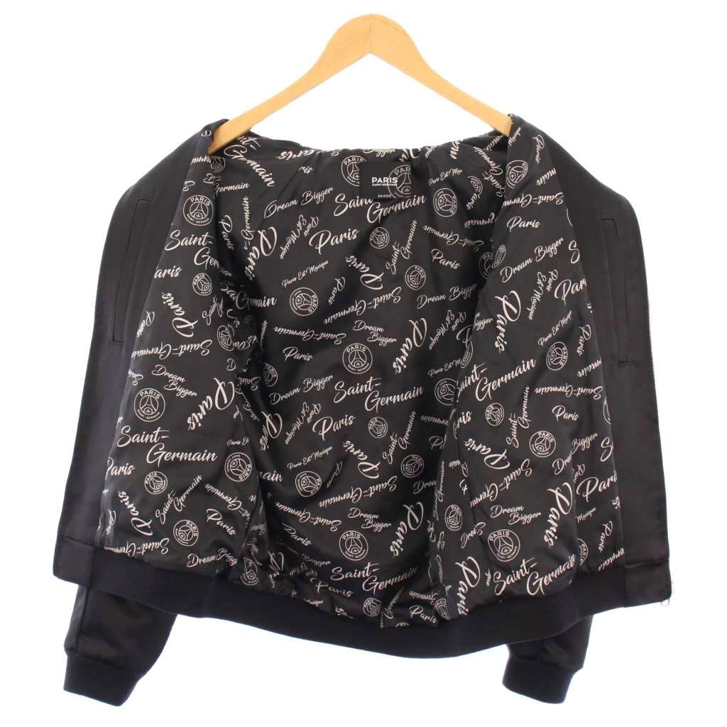 【中古】エディフィス PSG ヘビーサテンスカジャン ジャケット ブルゾン アウター ショート丈 刺繍 ウール混 S 黒 エディフィス EDIFICE PSG ヘビーサテンスカジャン ジャケット