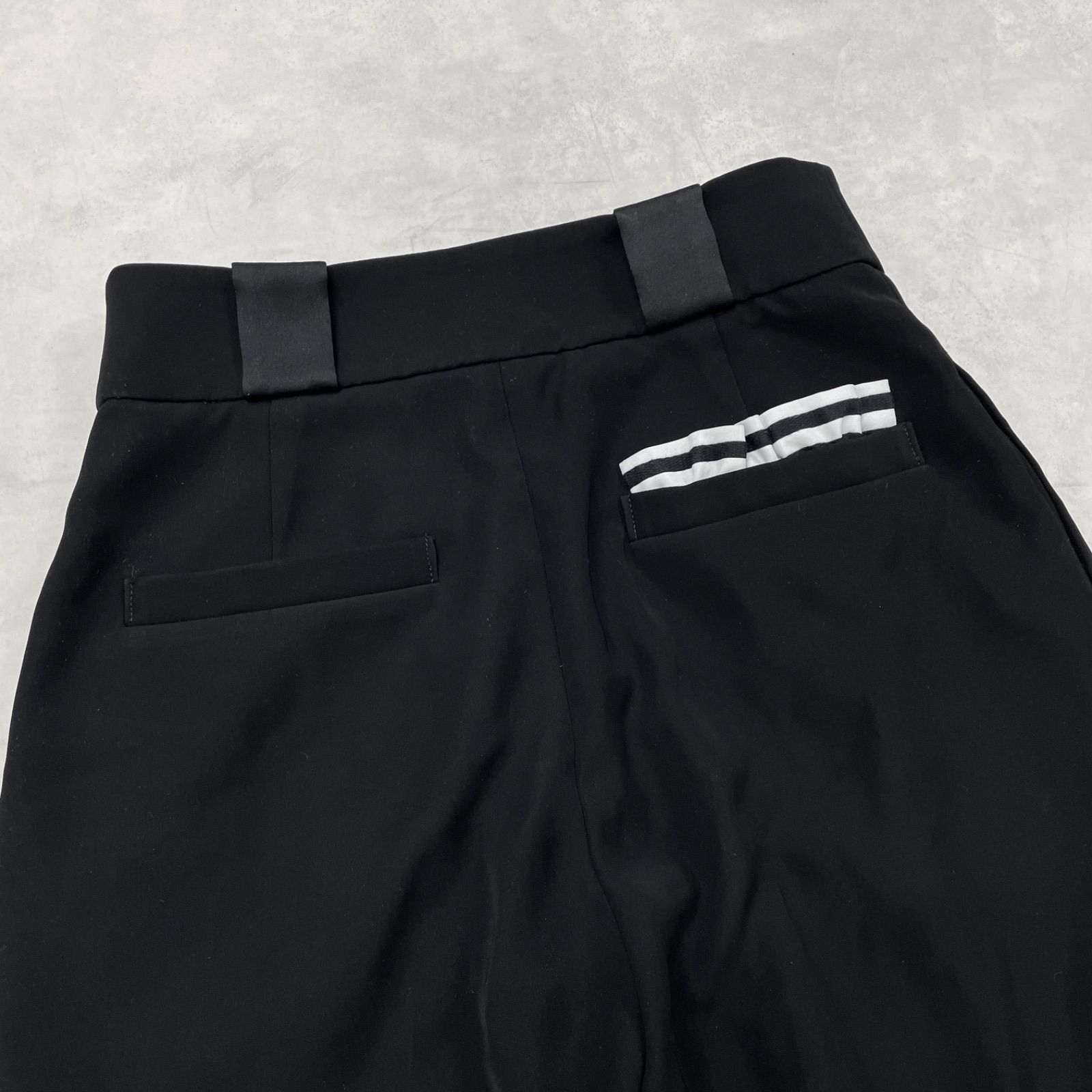  BORDERS at BALCONY ボーダーズアットバルコニー ワイドパンツ 2タック ポリエステル キュプラ ブラック 日本製 レディース 38 ワイドパンツ イージーパンツ パンツ