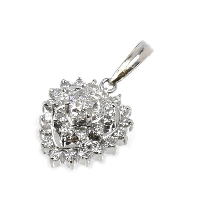Pt 900プラチナ ペンダントトップ ダイヤモンド0.20 ct|0.37 ct 2.6 g レディース