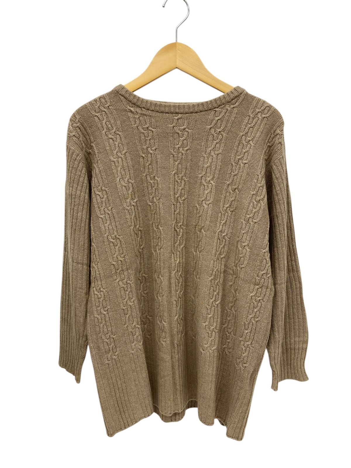 Christian Dior クリスチャンディオール 長袖 リブ ケーブルニット M ベージュ レディース|028