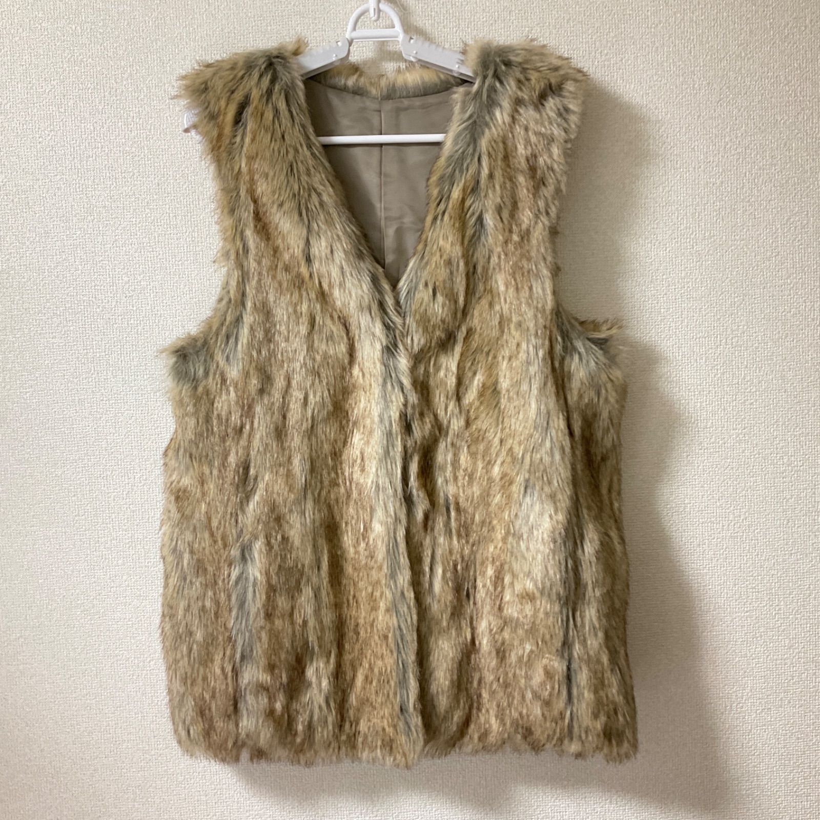 Plage プラージュ エコファーベスト フェイクファー ロングベスト