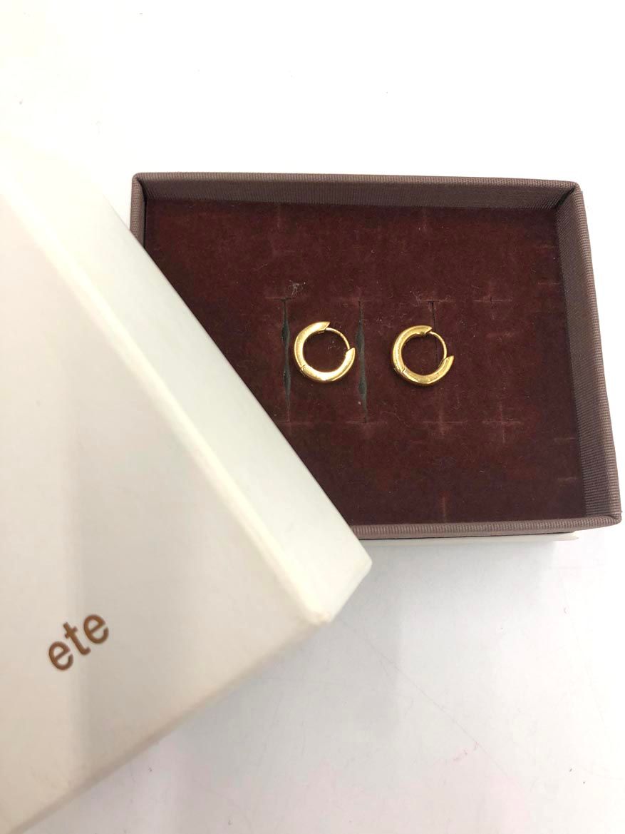 ete エテ bijoux ビジューオブジェ イエローゴールド フープ ピアス ゴールド ◎レディース