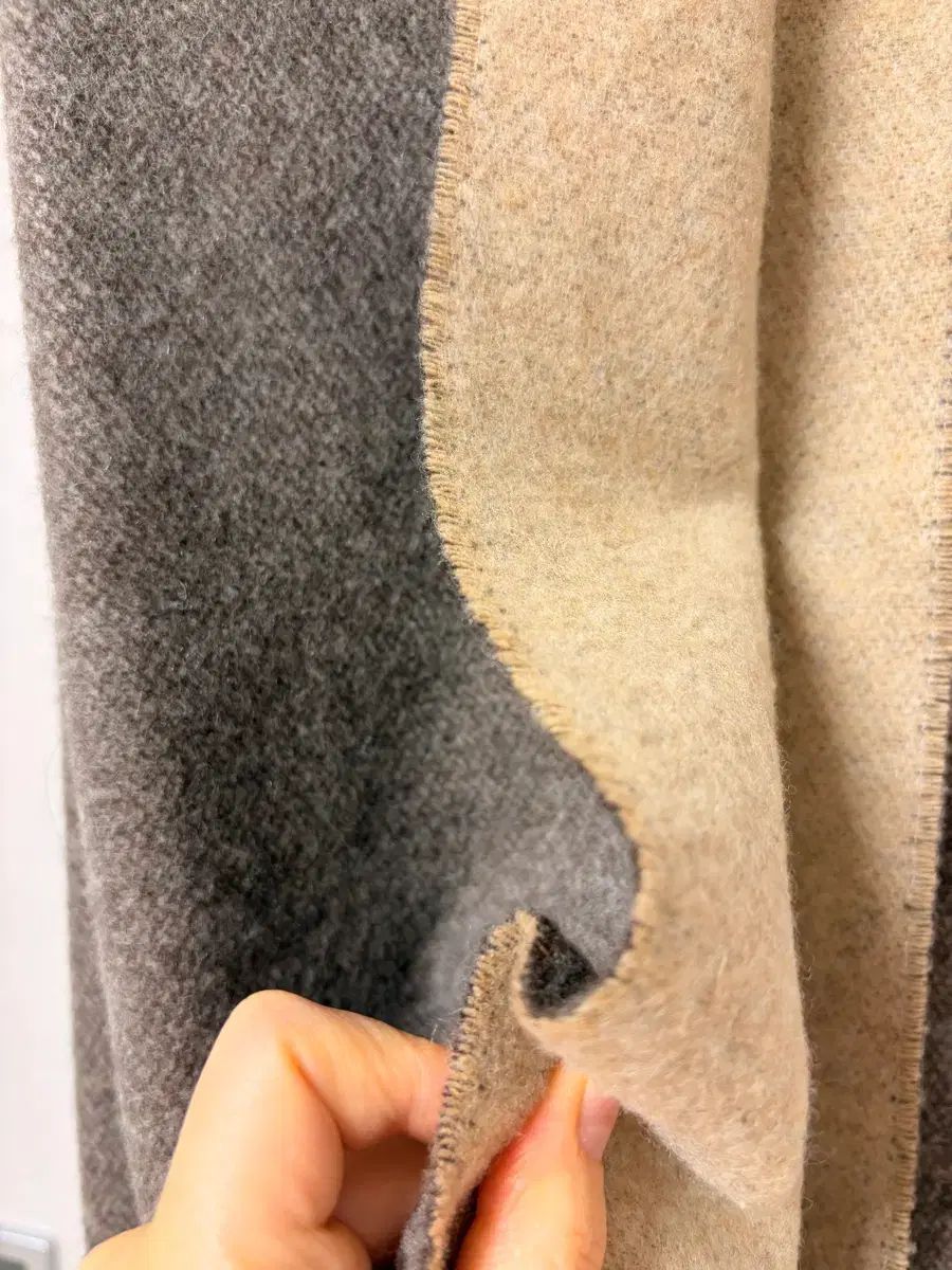 KUHO クホ カシミア95 ウール5 ツートーン マフラー ブラウン