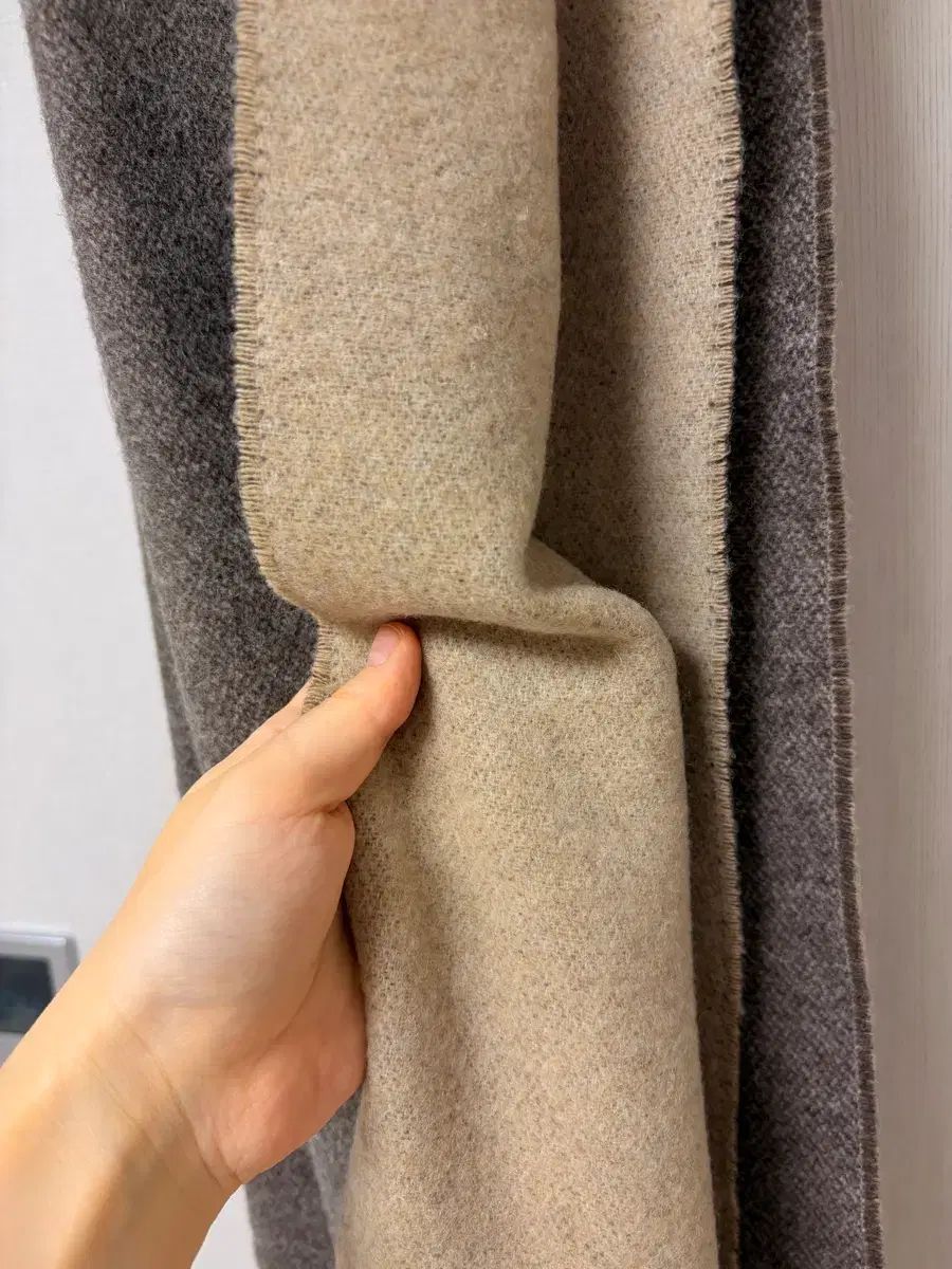  KUHO クホ カシミア95 ウール5 ツートーン マフラー ブラウン マフラー 小物