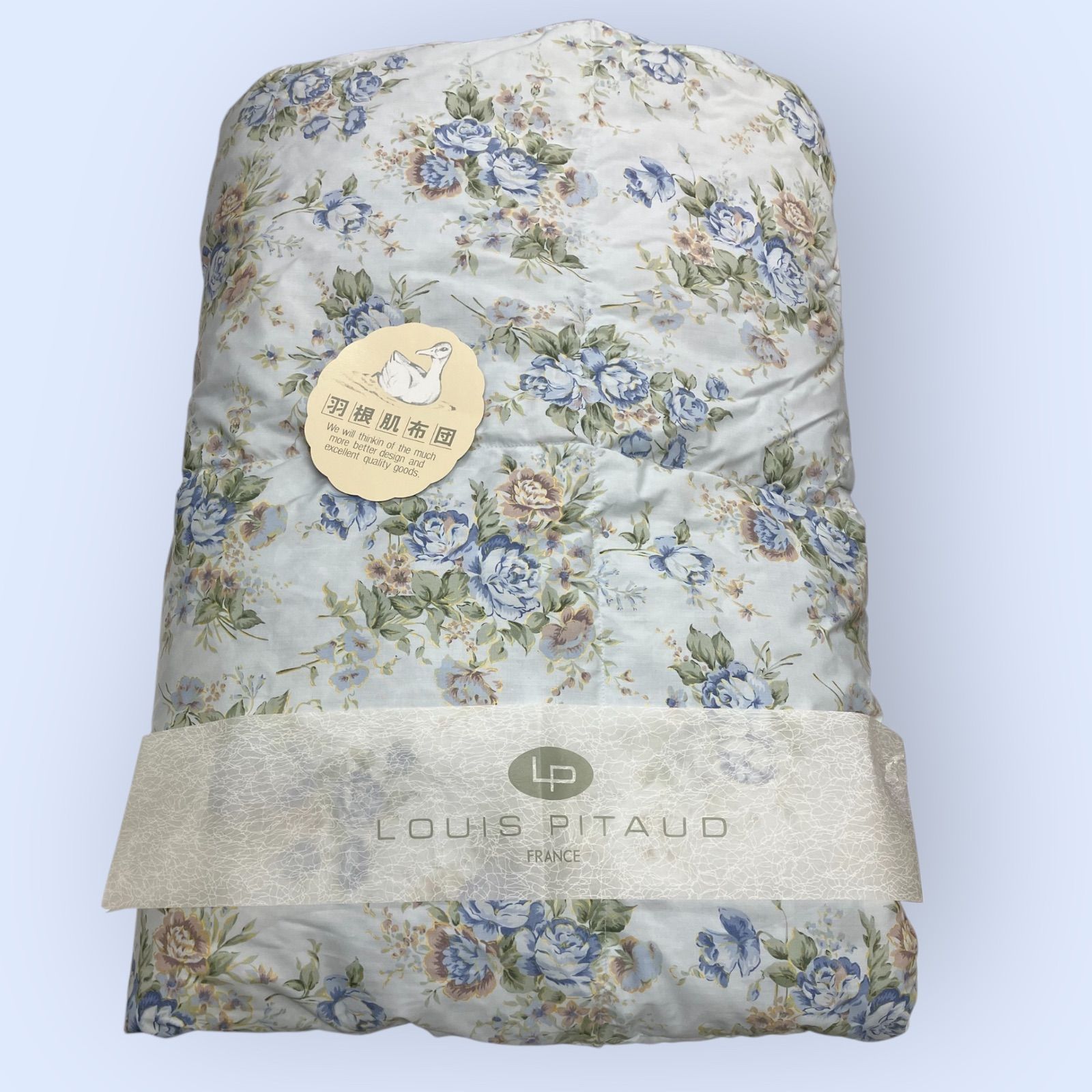 2点まとめて取引き　O-2039　未使用　羽根肌掛ふとん　ブルー　140 cmx 190 cm　シングル