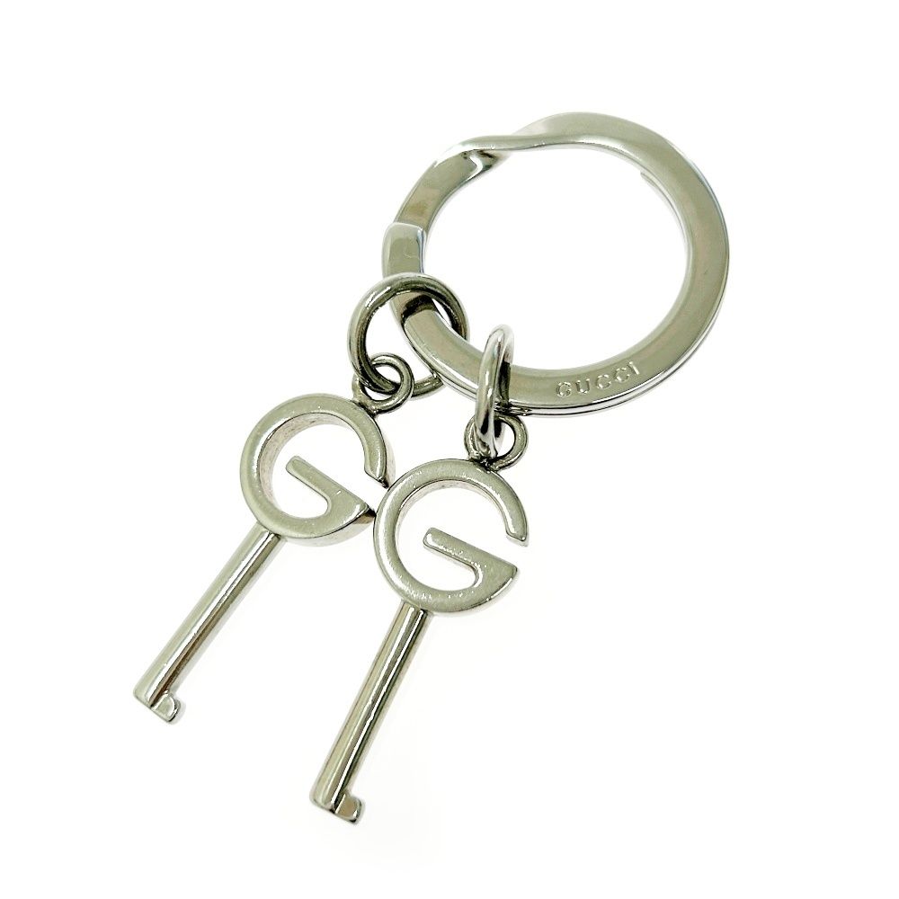 き GUCCI グッチ メタル Gロゴ 鍵 キーリング キーホルダー シルバー 525820