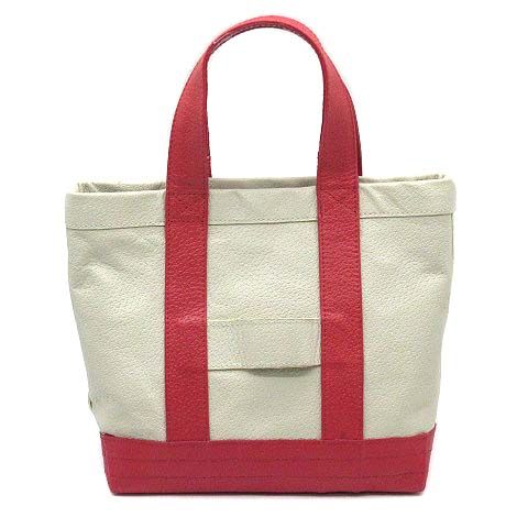 チンクアンタ Cinquanta レザー トートバッグ アイボリー レッド系 H-170 イタリア製