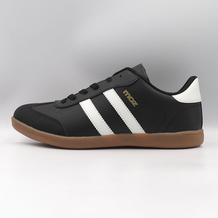 モエニー モズ moz MZ5223 2本 ラインレトロスニーカー ブラック/ホワイト