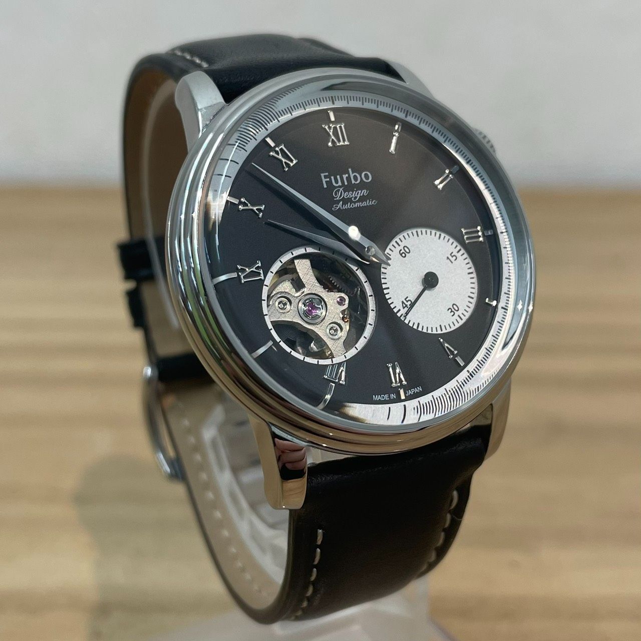 成 Furbo design フルボ NF 02 W-BK 5 ATM 時計 メンズ 手巻き 稼働 付属品完備 5183 YO A 9