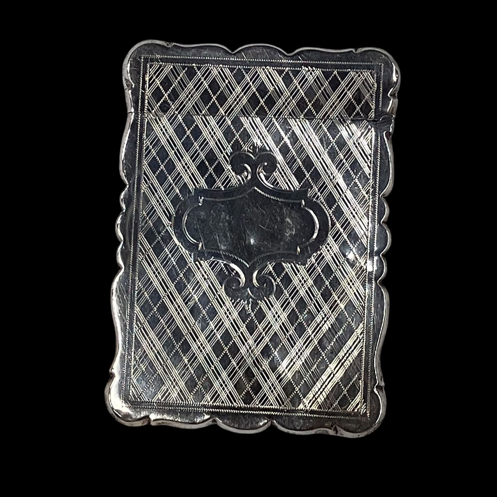 銀製 STERLING刻印あり 彫金カードケース |英国ヴィンテージ