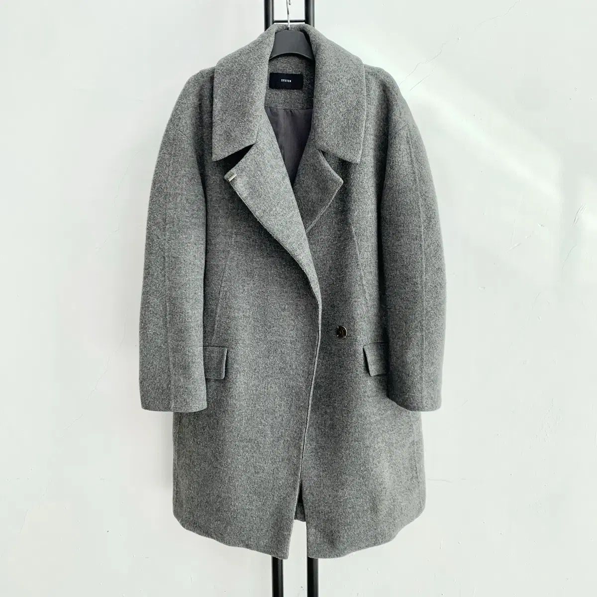 SYSTEM グレー ウール コート