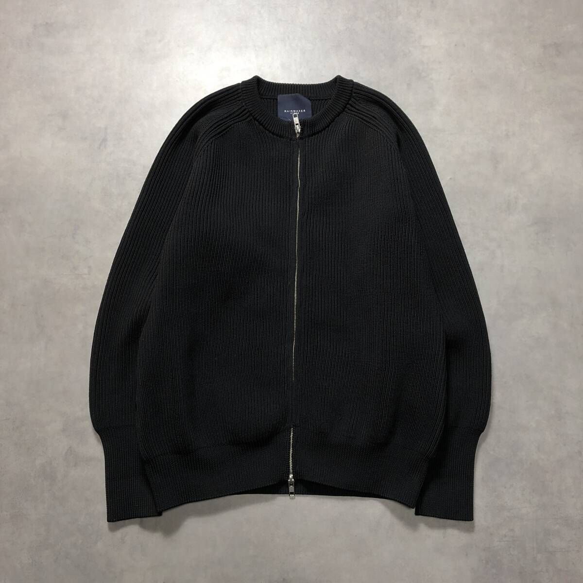 GQ 4556 ダブルジップ ニットカーディガン 48 黒 レインメーカー ニットジャケット