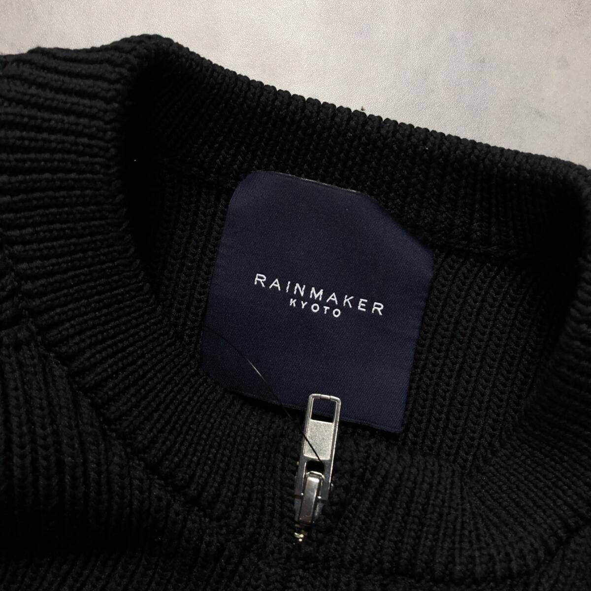 GQ4556◇RAINMAKER : ダブルジップ ニットカーディガン◇48◇黒 レイン 