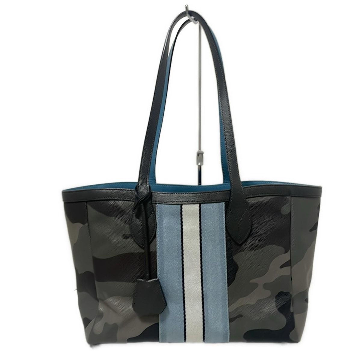AccessoiresDeMademoiselle ADMJ アクセソワ ドゥ マドモワゼル トートバッグ - グレー×ライトブルー×マルチ 迷彩柄