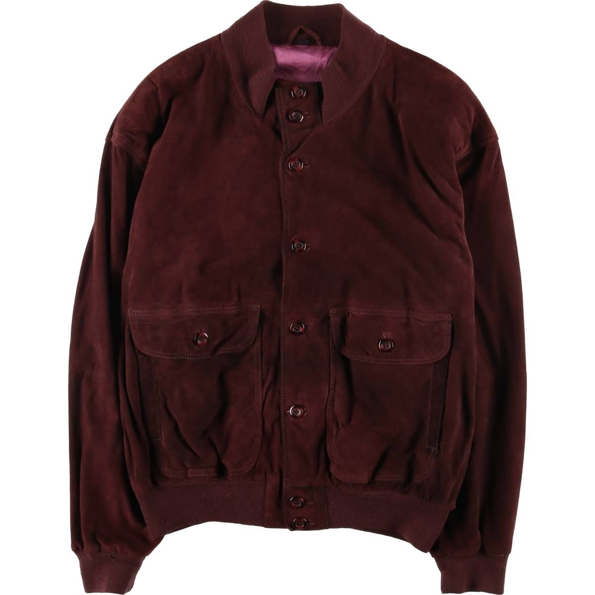 古着 バルスタージャケット スエードレザーブルゾン メンズXL相当|eaa 604574