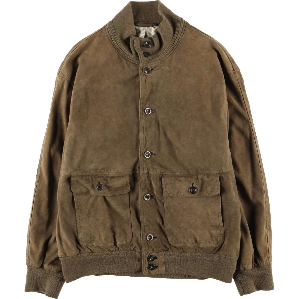 古着 バルスタージャケット スエードレザーブルゾン メンズL相当|eaa 604578