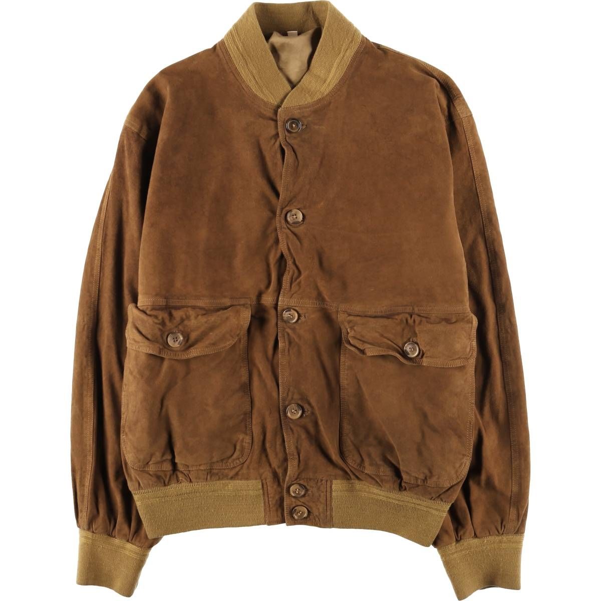 古着 スエードレザーブルゾン メンズL相当|eaa 605378
