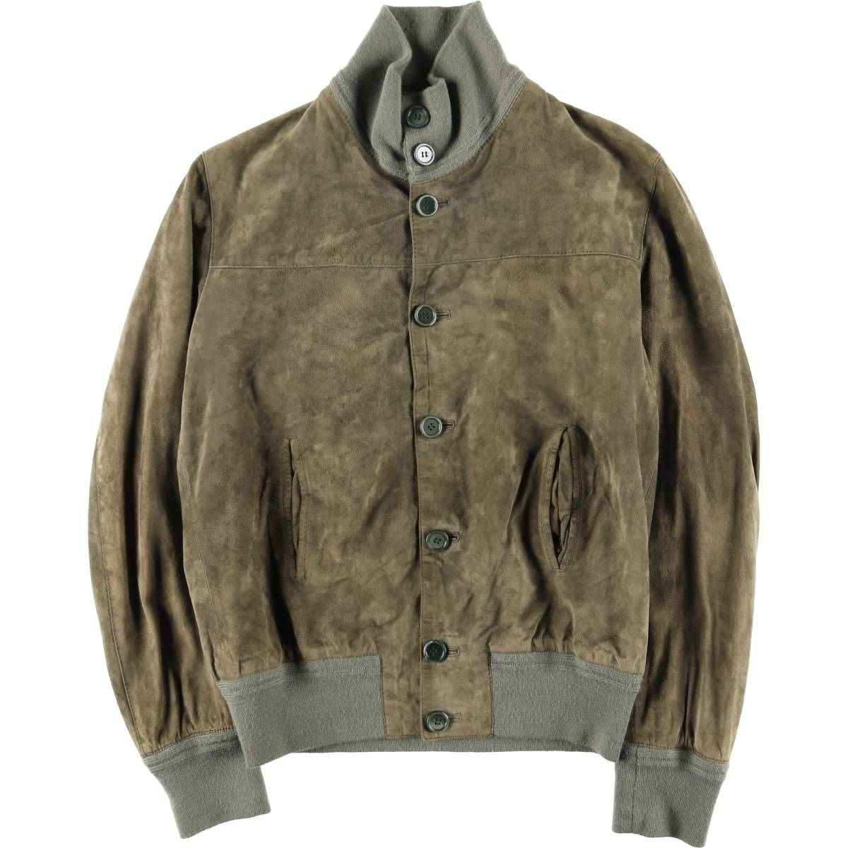 古着 スタンドカラー スエードレザーブルゾン メンズS相当|eaa 604583