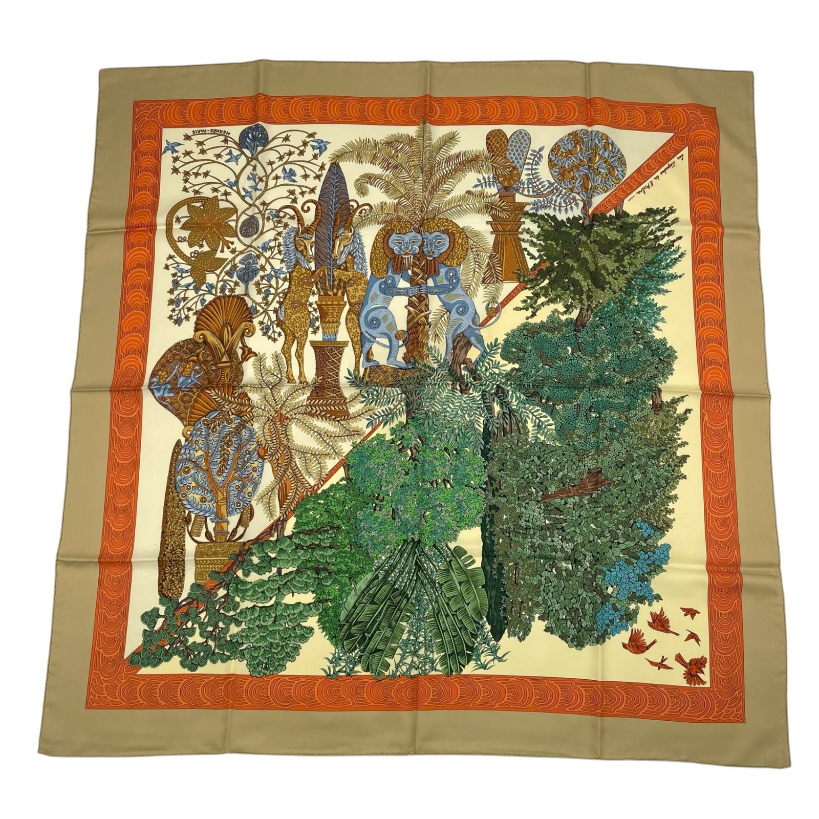 HERMES エルメス スカーフ シルク カレ90 Les Legendes de L Arbre 木の伝説 マルチカラー