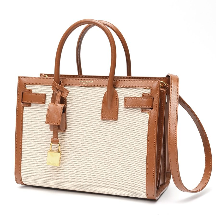 サンローラン | SAINT LAURENT サック ド ジュール 400631 キャンバス|レザー ナチュラル|ブラウン 商品番号 S-159924