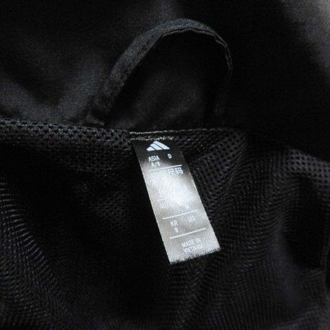 アディダス adidas 美品 24AW ワーディング ウーブンジャケット JN9954 ジップアップ スタンドカラー 裏メッシュ ロゴ刺繡 プリント M 黒 ブラック /X