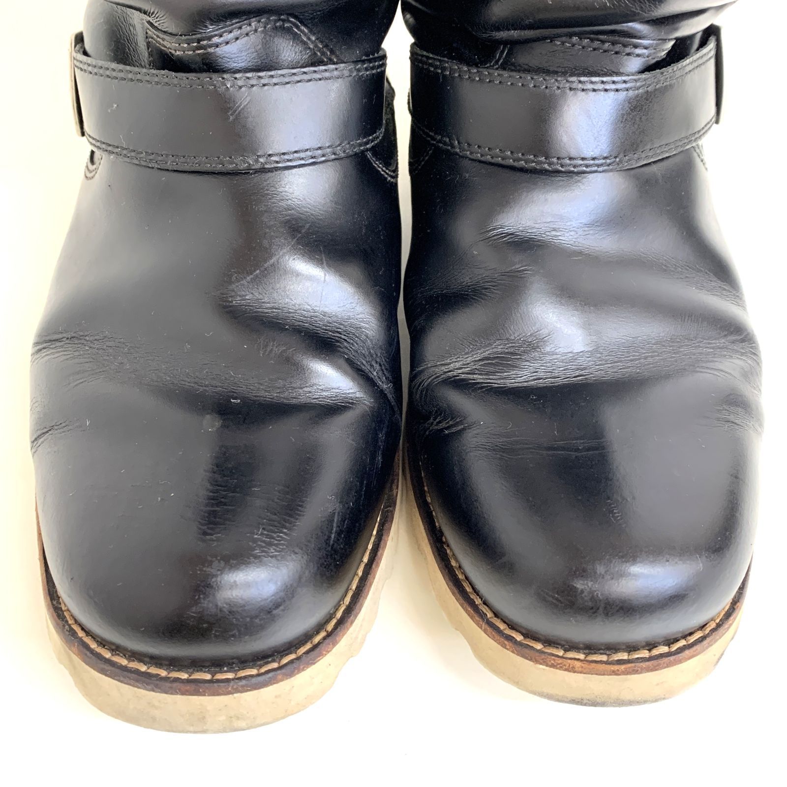 中古品】UGG 3243 ブラックレザー ムートンブーツ アグ エンジニア