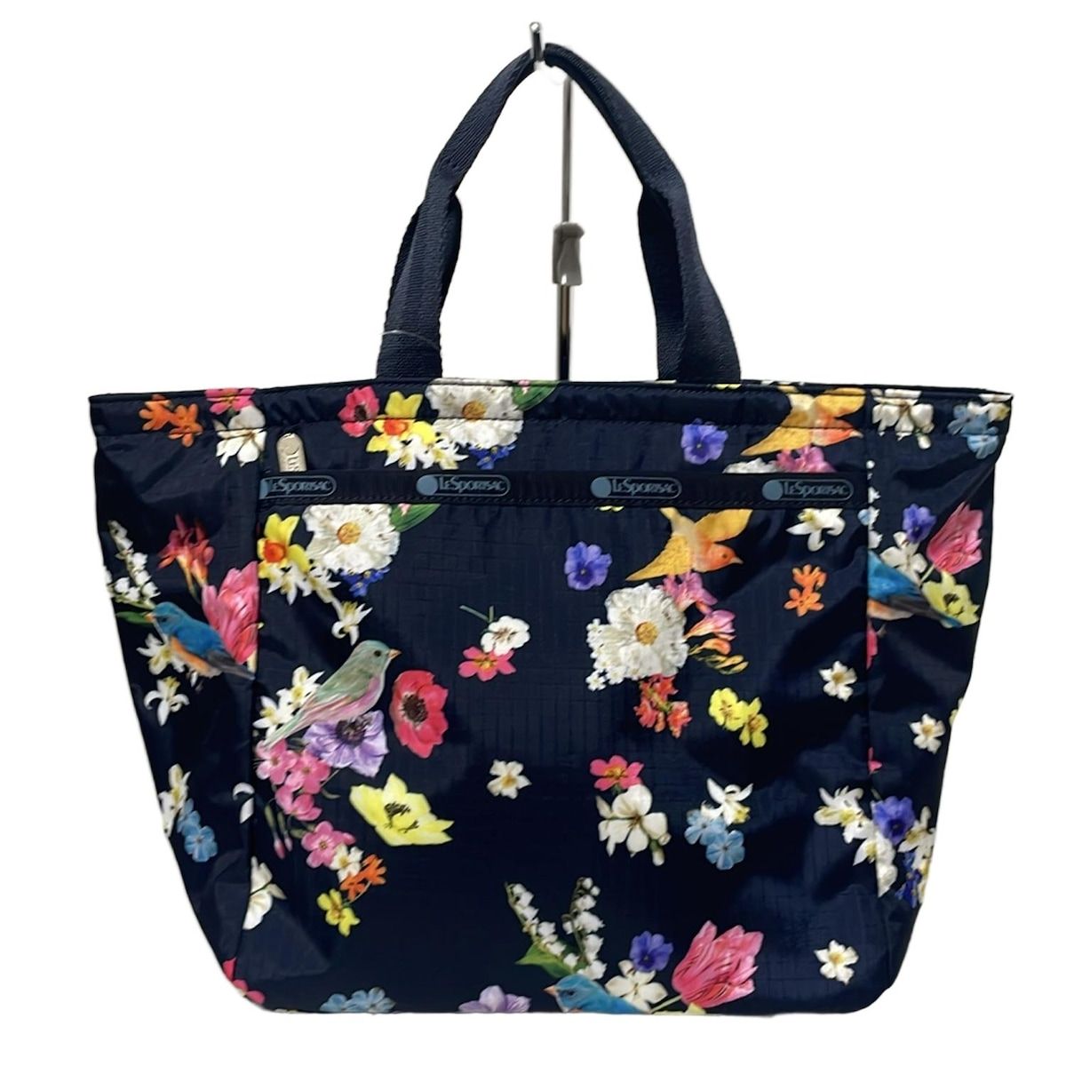 LESPORTSAC レスポートサック ハンドバッグ - ネイビー×白×マルチ 花柄|Chestyコラボ