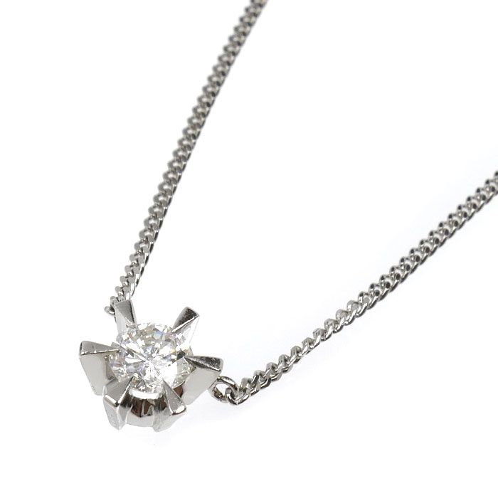 Pt 900|850 プチ ネックレス ダイヤモンド0.32 ct 3.7 g 40 cm レディース
