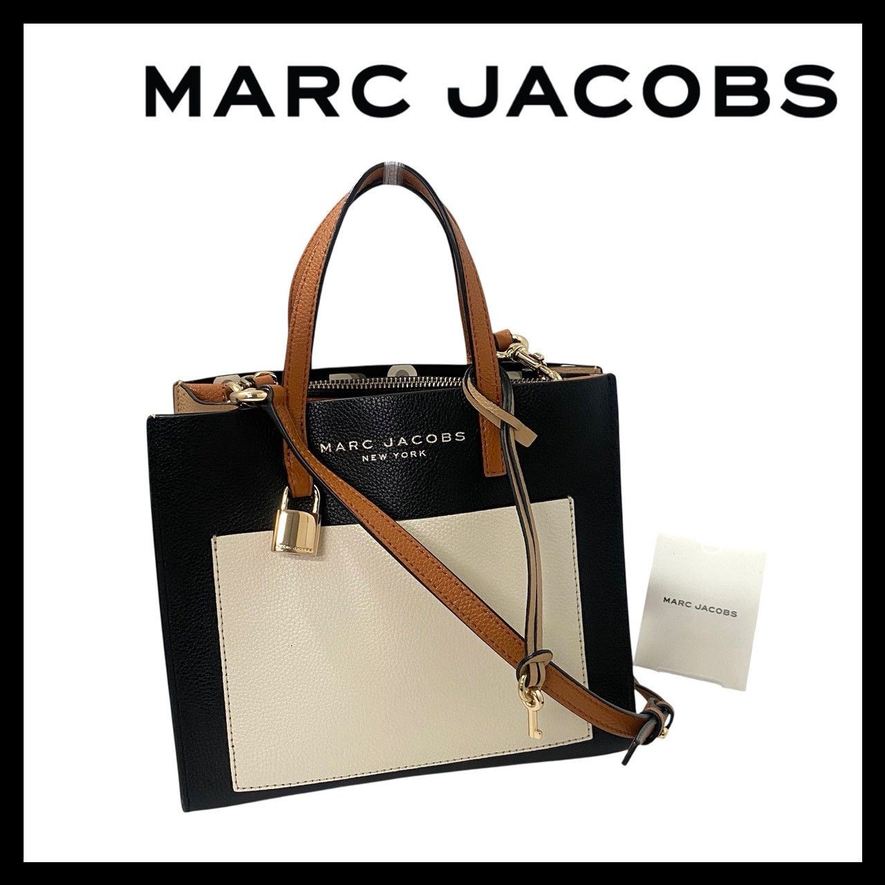 MARC JACOBS 2 Way バッグ レザー マルチカラー ブラック|黒 ベージュ 244 ショルダーバッグ ミニ トートバッグ ハンドバッグ マークジェイコブス M-403