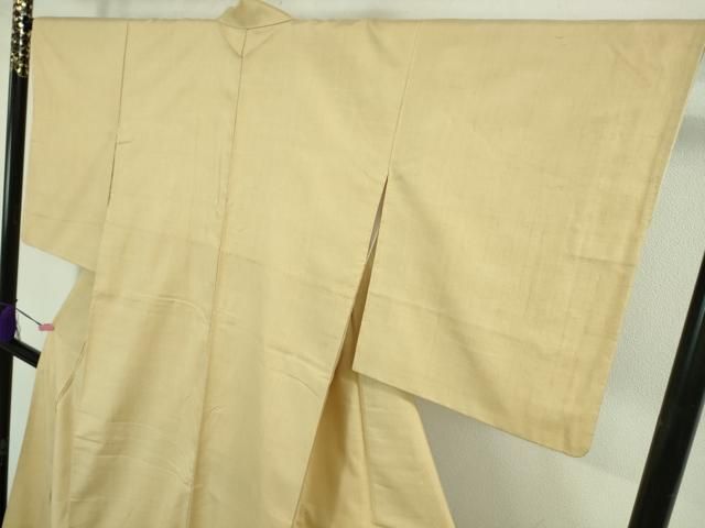 平和屋着物○極上 本場結城紬 重要無形文化財 色無地 砥粉色 逸品