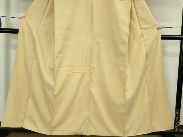 平和屋着物○極上 本場結城紬 重要無形文化財 色無地 砥粉色 逸品