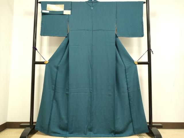 平和屋着物● 上 色無地 草木染 模様染 辻が花 褐返色 反端付き kh 6