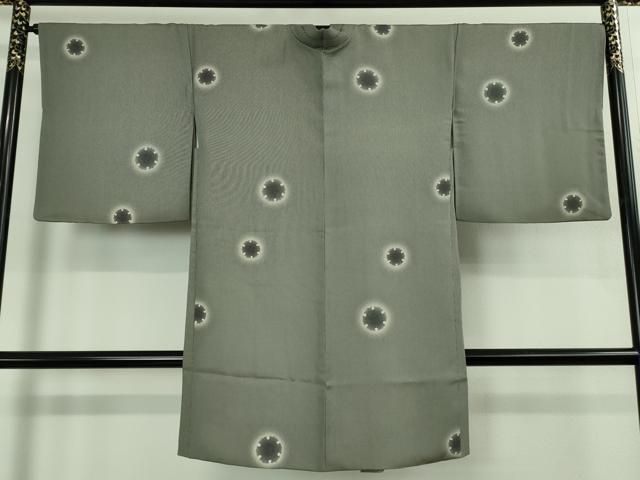 平和屋着物＃ 上 長羽織 万筋 雪輪 蛍暈し 藍墨茶色×素鼠色 kh 6