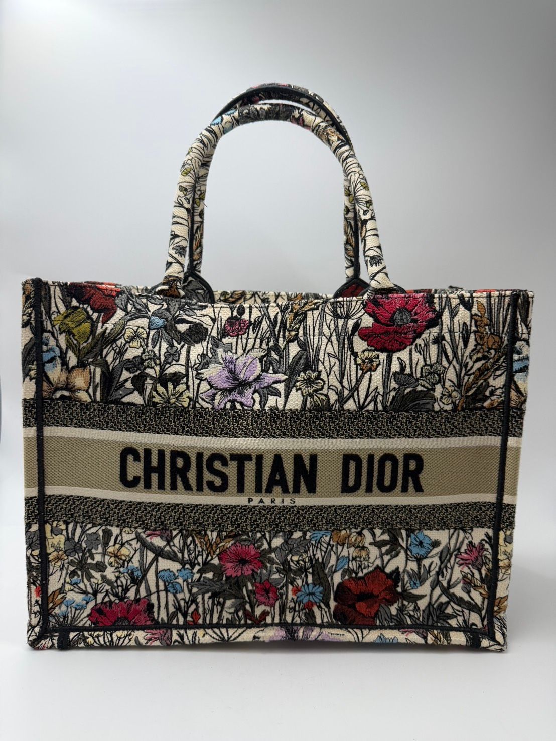 Dior クリスチャンディオール ブックトート 花柄 フラワー ミディアムサイズ