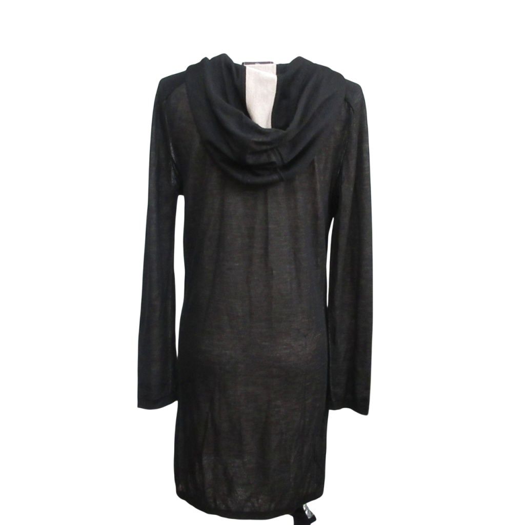 シャネル CHANEL カシミヤ シルク ワンピース フード付 ココマーク 38 黒 ブラック MNK 4