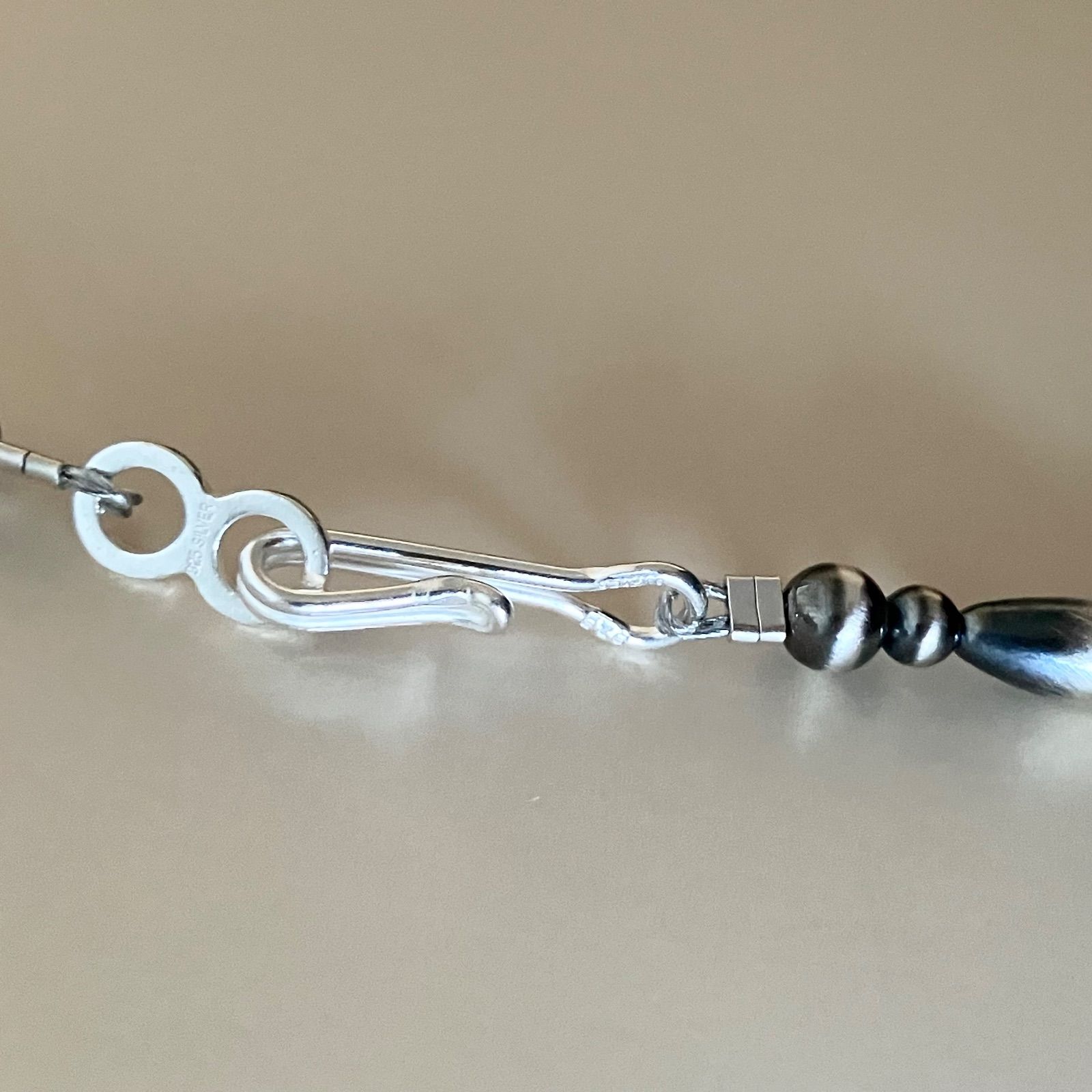 silver925ナバホパール×天然ターコイズのグラデーション ネックレス 
