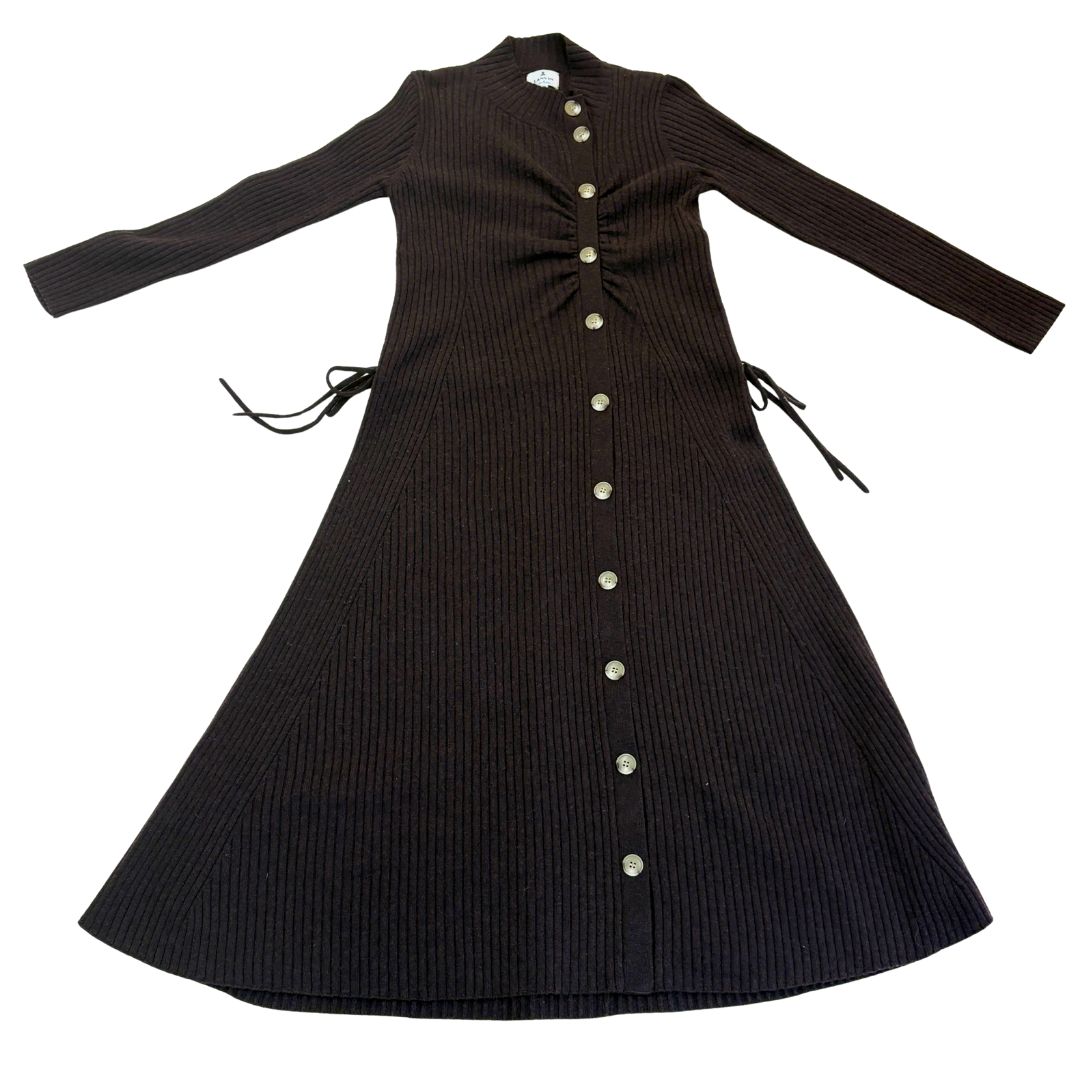 LANVIN en Bleu リブニットワンピース M