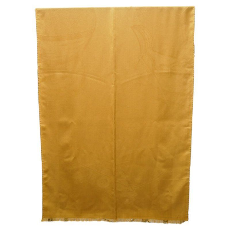 A HERMES エルメス マフラー グランジャガードシュバルポーレン カシミヤ シルク キャラメル 1768