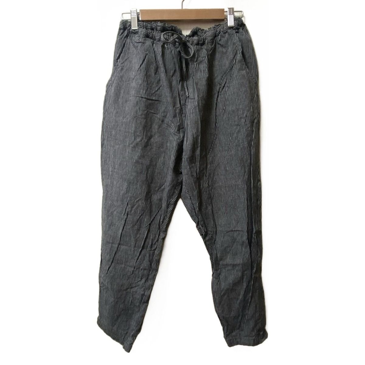 nest Robe ネストローブ パンツ レディース - ライトグレー×黒 フルレングス|ストライプ|ウエストゴム