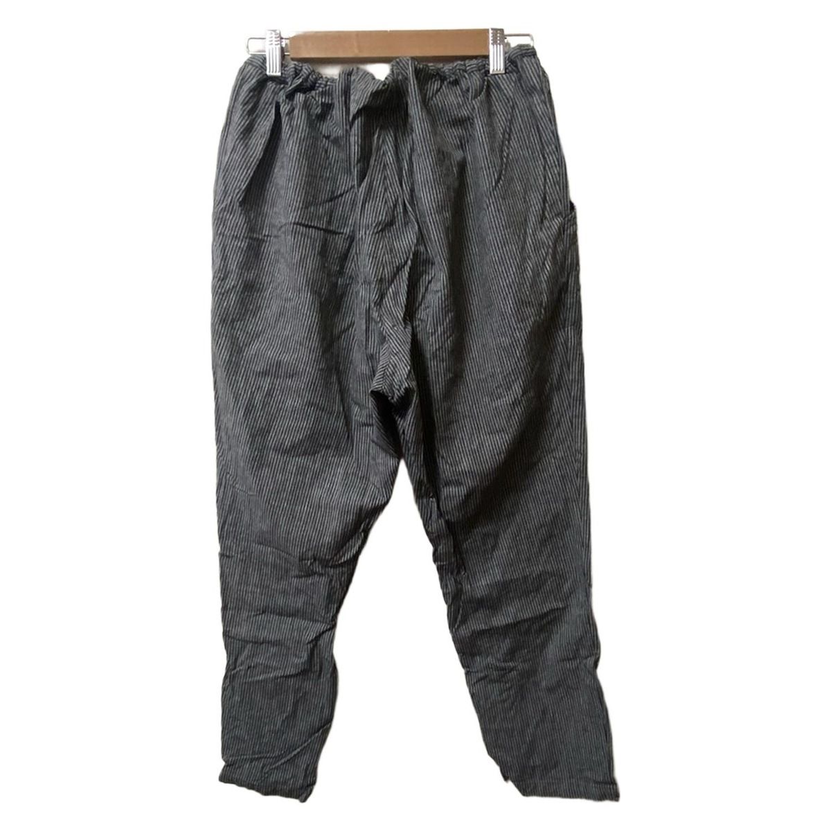 nest Robe ネストローブ パンツ レディース - ライトグレー×黒 フルレングス|ストライプ|ウエストゴム