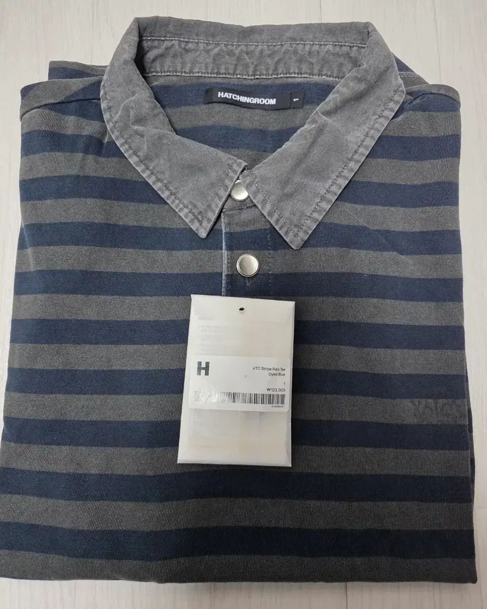 Hatchingroom vtg ストライプ ポロTシャツ ダイド ブルー