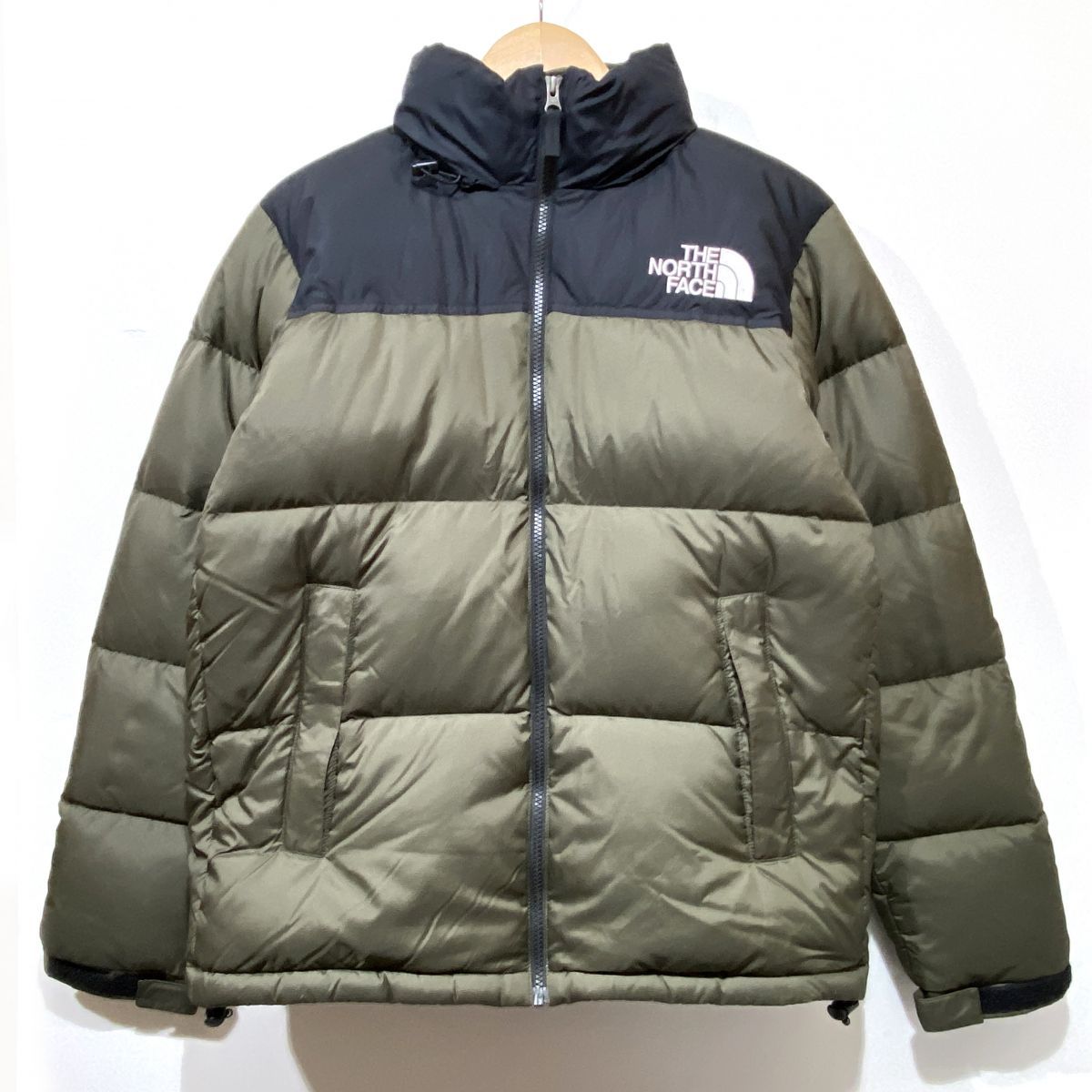 THE NORTH FACE ザ ノース フェイス ヌプシ ダウンジャケット ND 91841 ブラック カーキ サイズL メンズ