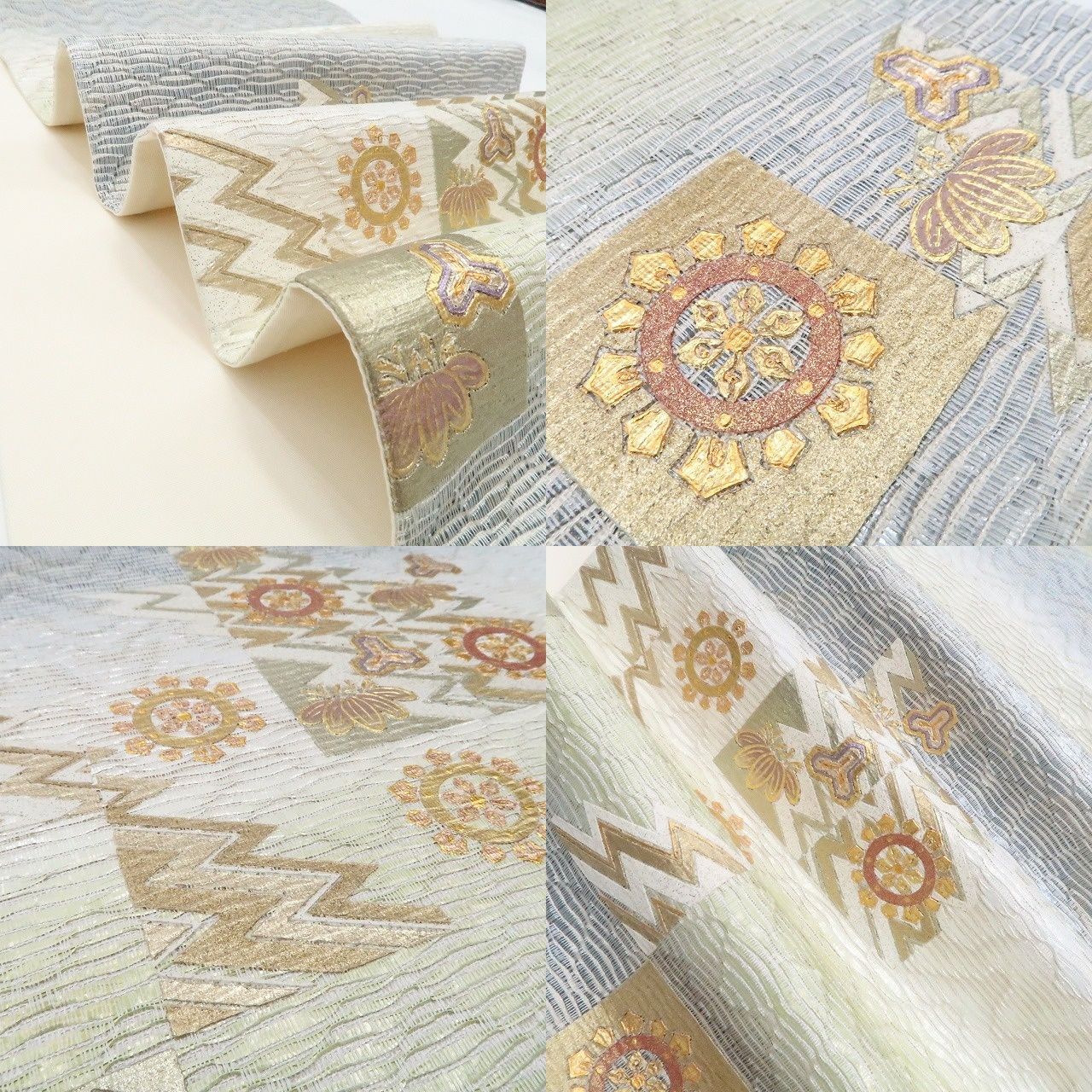 ❁tomihisa❁新品 tomihisa 新品 格子絽 金彩友禅 和田光正 落款 ❁tomihisa❁新品 tomihisa 新品 格子絽 金彩友禅 和田光正 落款