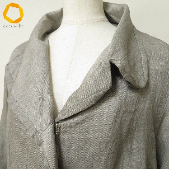 snc メフウセンソユニコ 芽風 ジャケット 38 グレー 麻混 ジップアップ