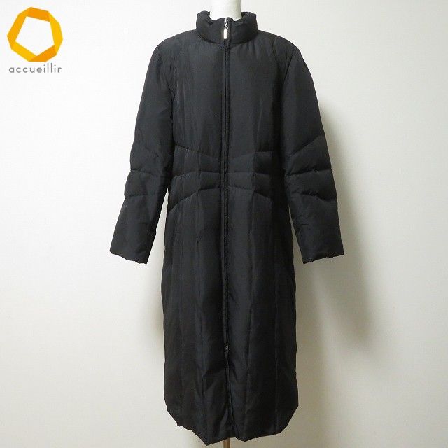 wnc レリアン Leilian コート 13+ 黒 ダウン ジップアップ ロング