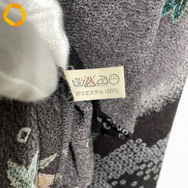 anc シセンドウ 詩仙堂 チュニック グレー 黒 ちりめん ドルマン 花柄