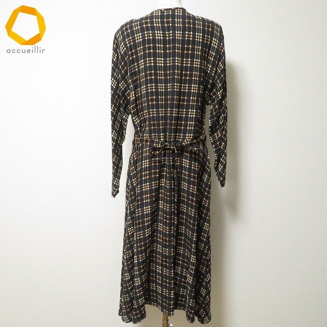 anc ノンノンドール non dorl ムッシュ榊 ワンピース 黒 ベージュ オレンジ ドルマン コサージュ付き ロング レディース 982454