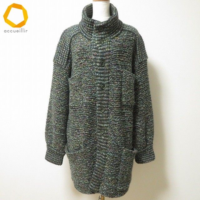 wnc ミッソーニ MISSONI コート カーディガン ニット 50 緑系 モヘア混