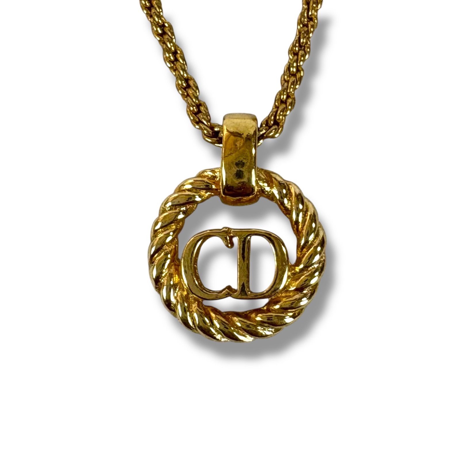 クリスチャンディオール Christian Dior CDサークルロゴ ネックレス 